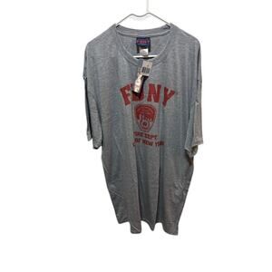 Official Fire Department New York FDNY T-Shirt Tee NWT Men's 3XL 2008 Gray Red